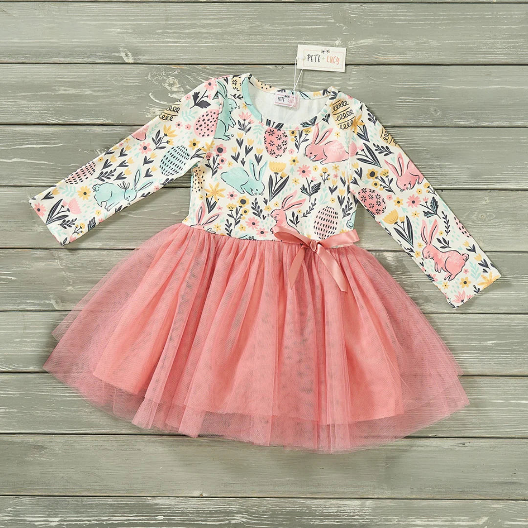 Bunnies in Bloom - Tulle Dress (long sleeve)