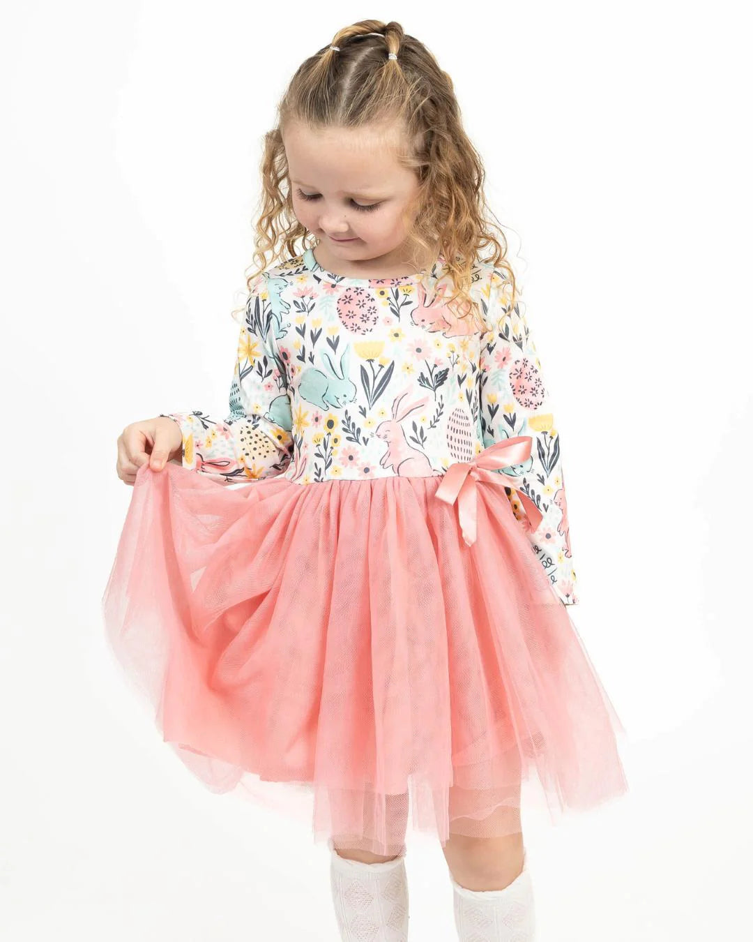 Bunnies in Bloom - Tulle Dress (long sleeve)