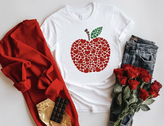 Valentine's Apple with Heart Shirt