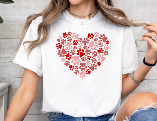 Valentine's Paw Print Heart Shirt